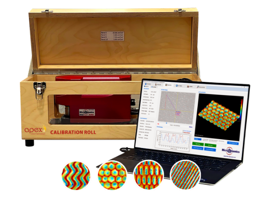 Apex’s state-of-the-art software and calibration plates shown with the MicroDynamics Veritas©